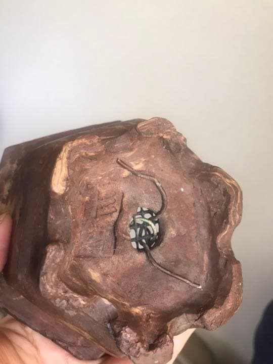 盆栽鉢　時代手捻り練り込み六角マーブルミニ盆栽鉢お洒落盆栽鉢植木鉢山野草一点物