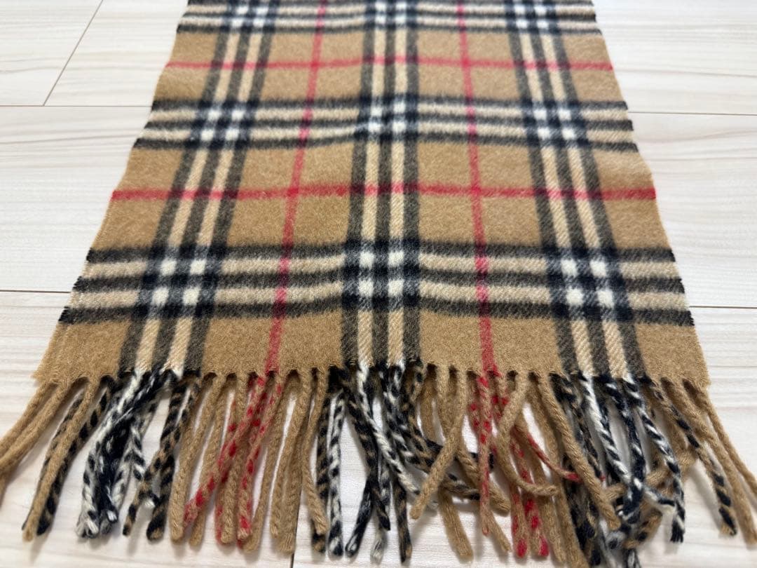 バーバリー　カシミヤ　マフラー　ベージュ　152cm×30cm ノバチェック