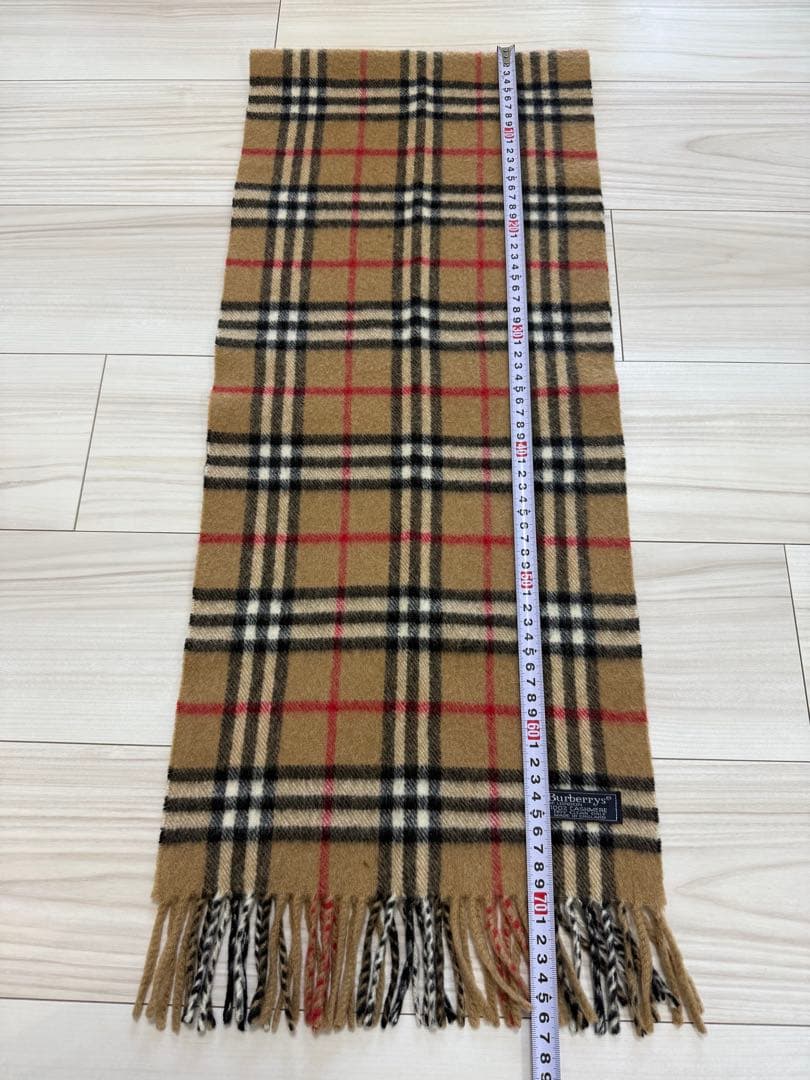 バーバリー　カシミヤ　マフラー　ベージュ　152cm×30cm ノバチェック