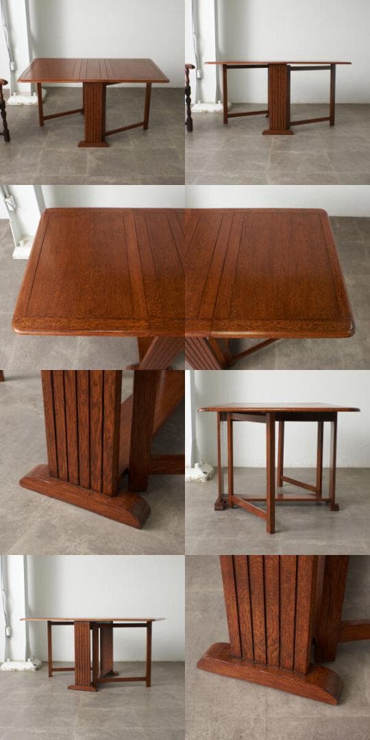 無辜86734★アンティーク 木彫刻 ゲートレッグ テーブル