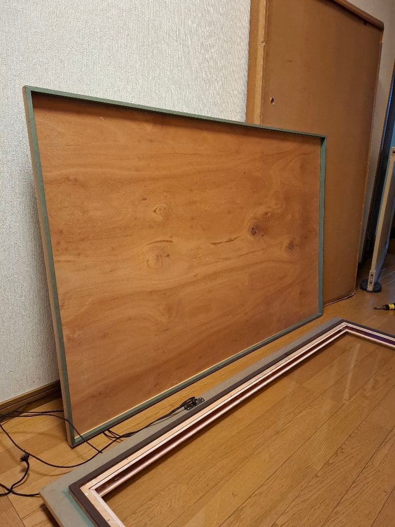 ゴールド木製油彩額大きめアンティーク調外148×98×7内138×87×2箱あり