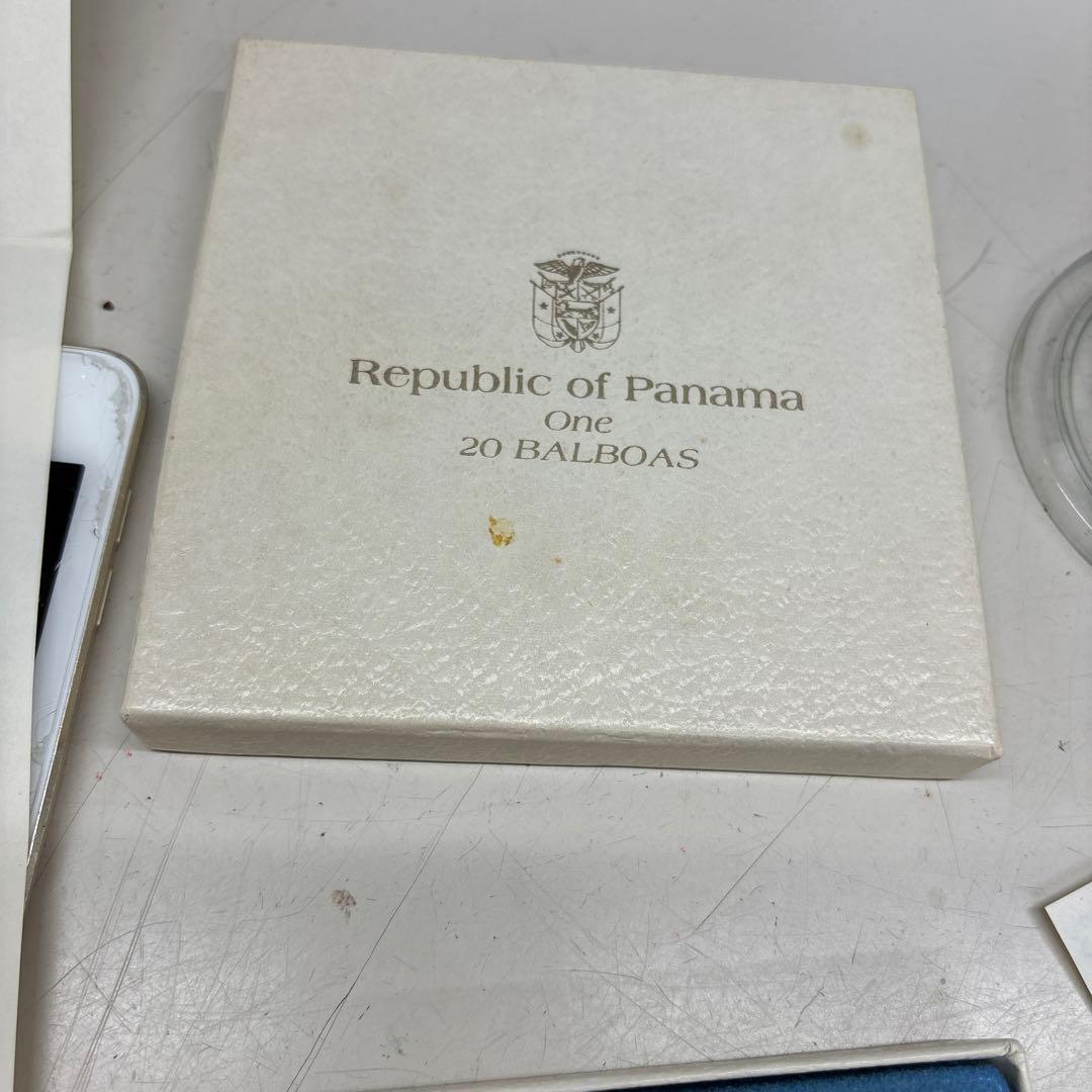 C3084【美品】パナマ共和国　20バルボア銀貨