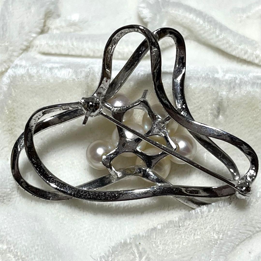 MIKIMOTO ブローチ　あこや真珠　アコヤ真珠　シルバー　SILVER