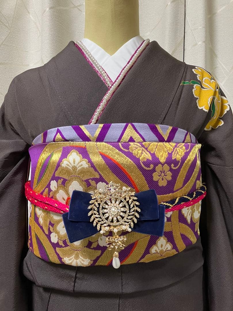 大特価SALE中★振袖フルセット【9点】★成人式★蝶々柄★モダン★正絹