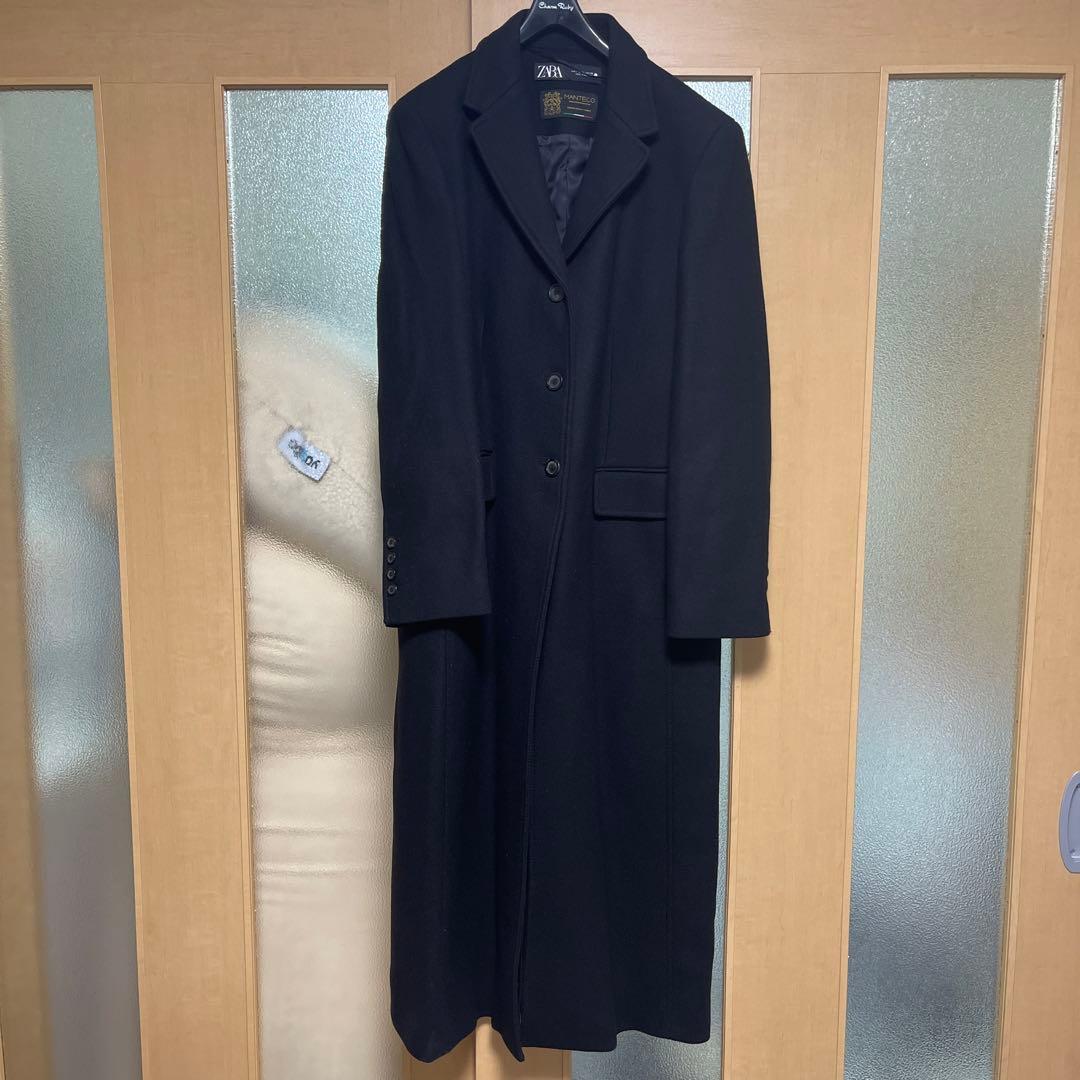 ZARAザラMANTECOチェスターコートLブラック