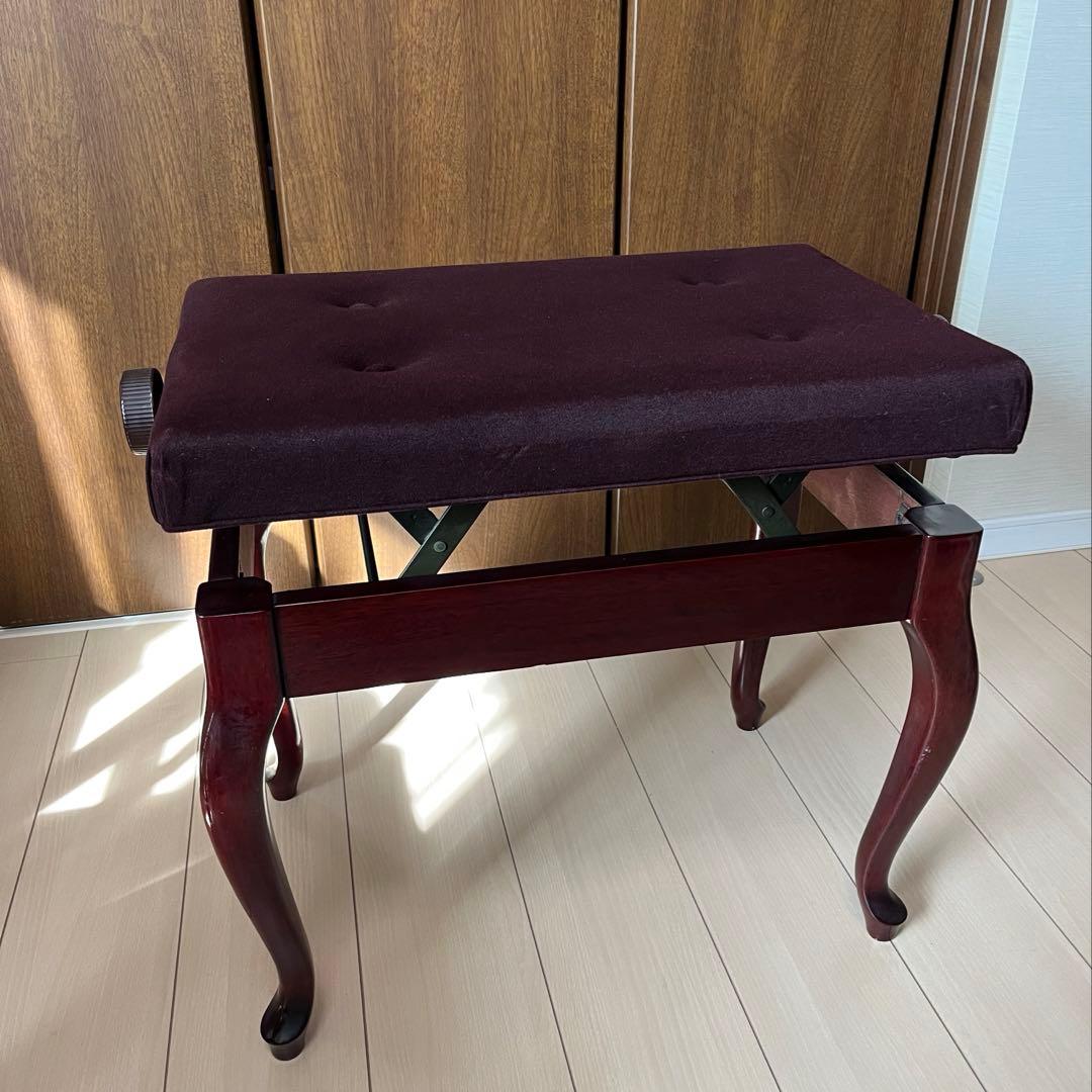 ピアノ椅子 猫脚 高低自在 調整 ブラウン 木目 ピアノ　良品　比較的美品