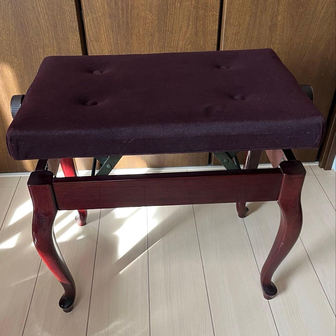 ピアノ椅子 猫脚 高低自在 調整 ブラウン 木目 ピアノ　良品　比較的美品