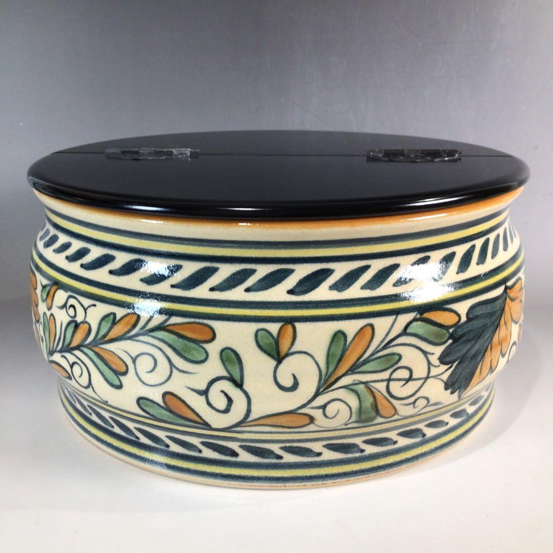 Ｐ１７３　水指　『西尾瑞豊造』『割蓋』『和蘭陀写』『平水指』　共箱　茶道具