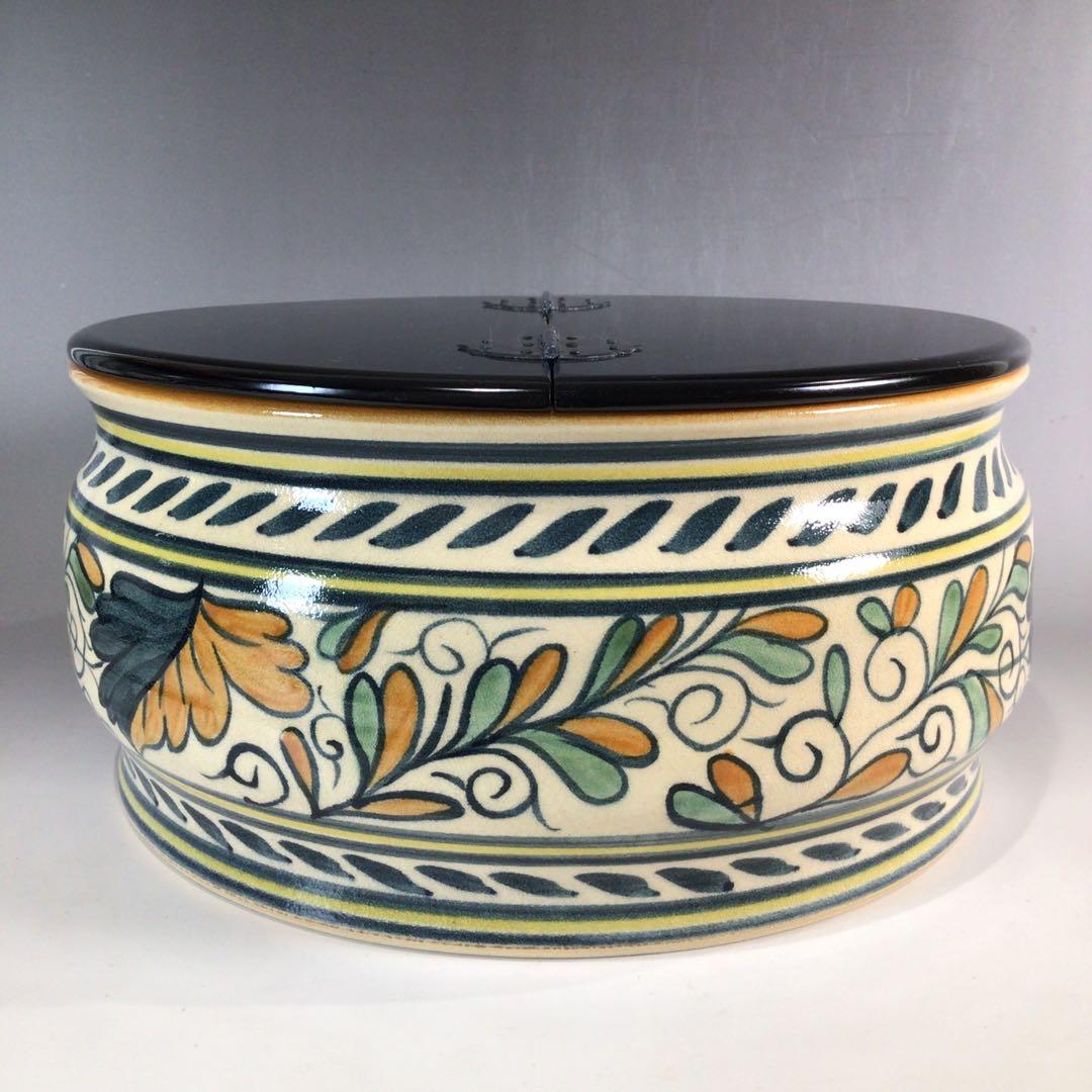 Ｐ１７３　水指　『西尾瑞豊造』『割蓋』『和蘭陀写』『平水指』　共箱　茶道具