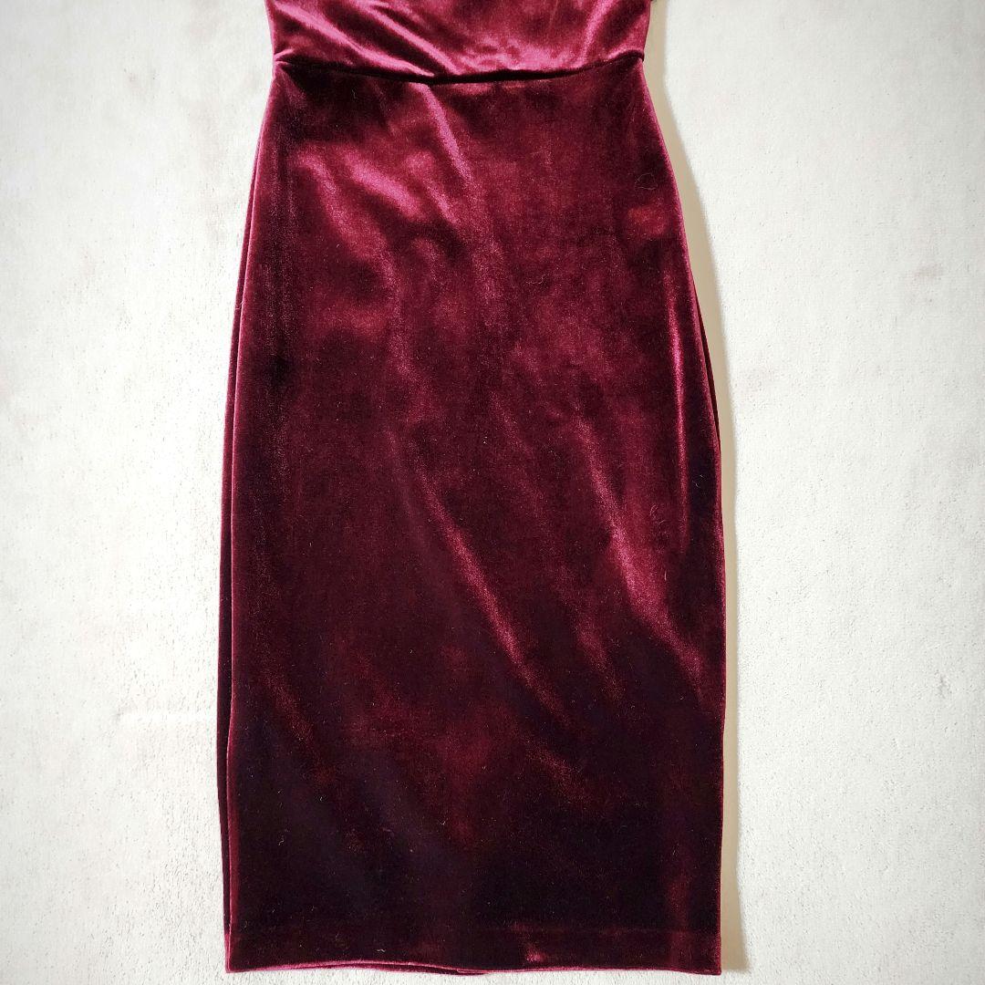 ワンショルダードレス★ベロアドレス★(2回着用) UK10 Mサイズ