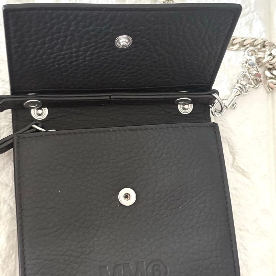 美品✨MM6 メゾンマルジェラ ミニ財布 黒 チェーン S54UI0126 P4