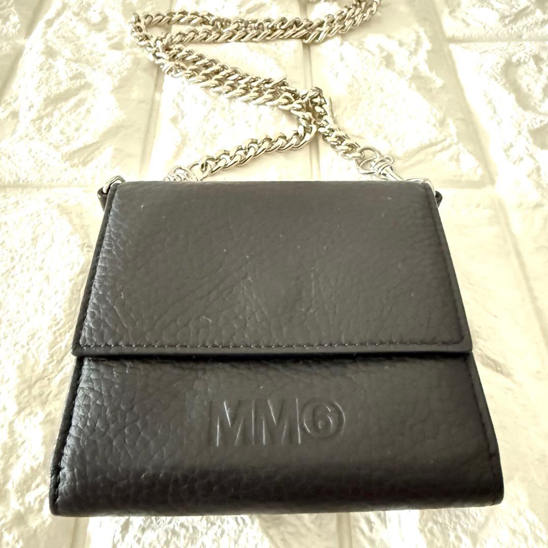 美品✨MM6 メゾンマルジェラ ミニ財布 黒 チェーン S54UI0126 P4