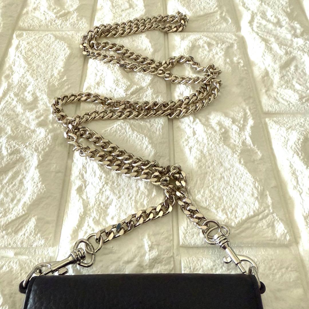 美品✨MM6 メゾンマルジェラ ミニ財布 黒 チェーン S54UI0126 P4