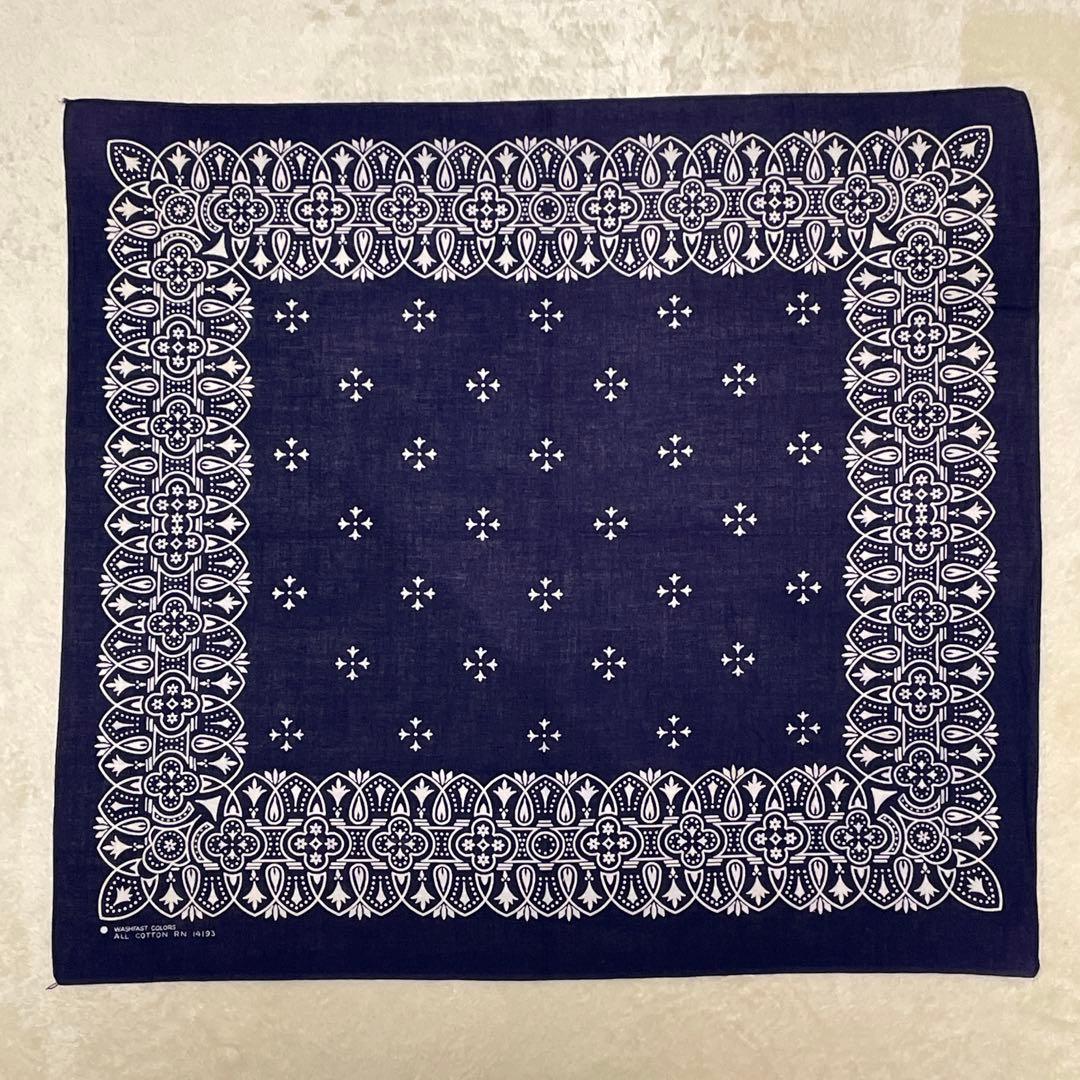 60sショベル アイアンクロス RN14193 ネイビー ヴィンテージ バンダナ