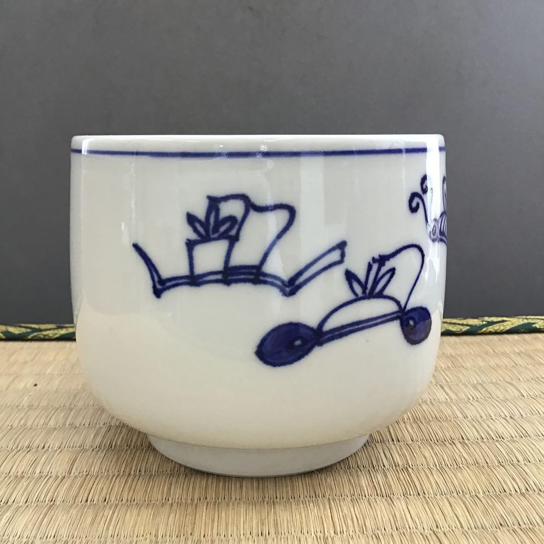 茶道具　火入　染付冠手　昧渓窯永寿作　松尾流妙玄斎書付　共箱　紙箱　N233HI