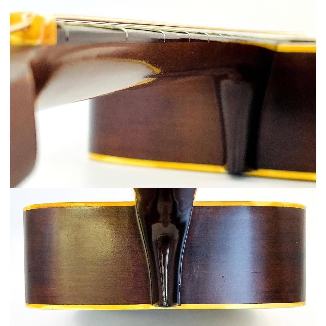 詳細不明 アコースティックギター 国産ビンテージ風 ソフトケース付【整備品】