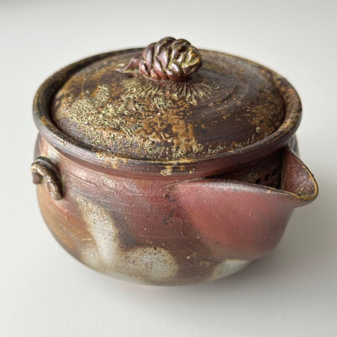 福田一楽 備前 茶器 窯変 宝瓶 松ぼっくり