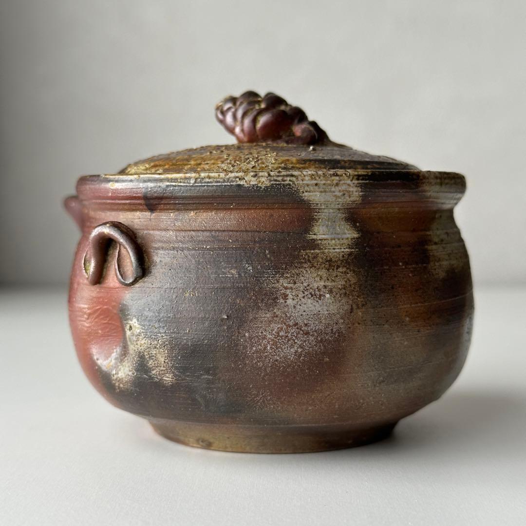 福田一楽 備前 茶器 窯変 宝瓶 松ぼっくり