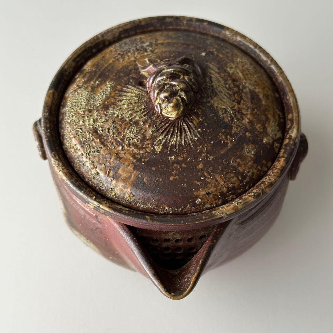 福田一楽 備前 茶器 窯変 宝瓶 松ぼっくり