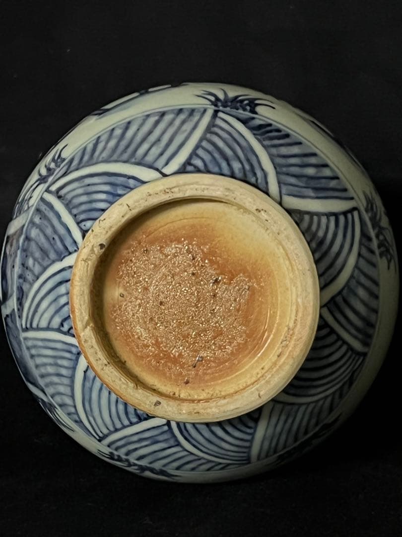 【倉庫整理品】中国古美術　清時代染付人物玉壺春瓶 ：XG--33