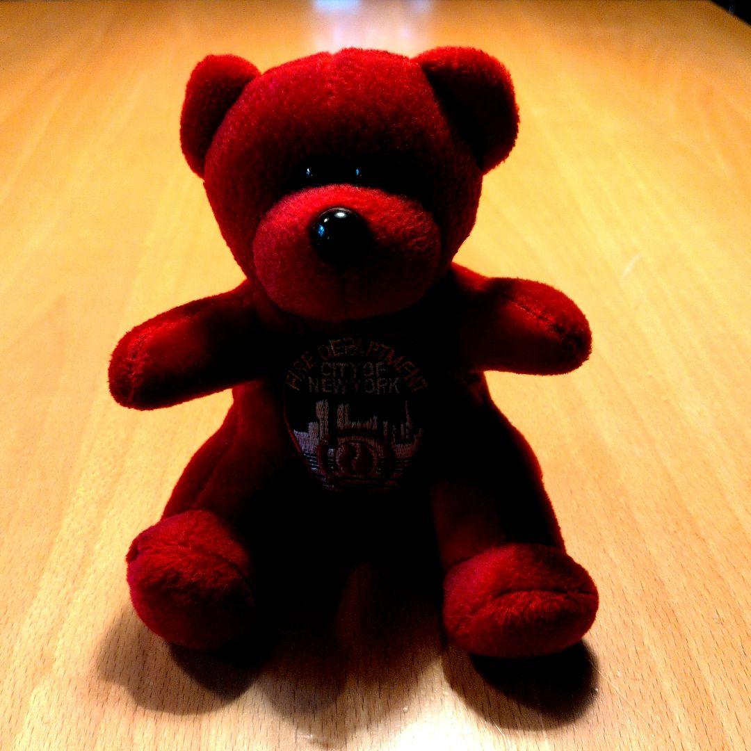 レア　FDNY　ベアー　ぬいぐるみ　赤　ニューヨーク消防局