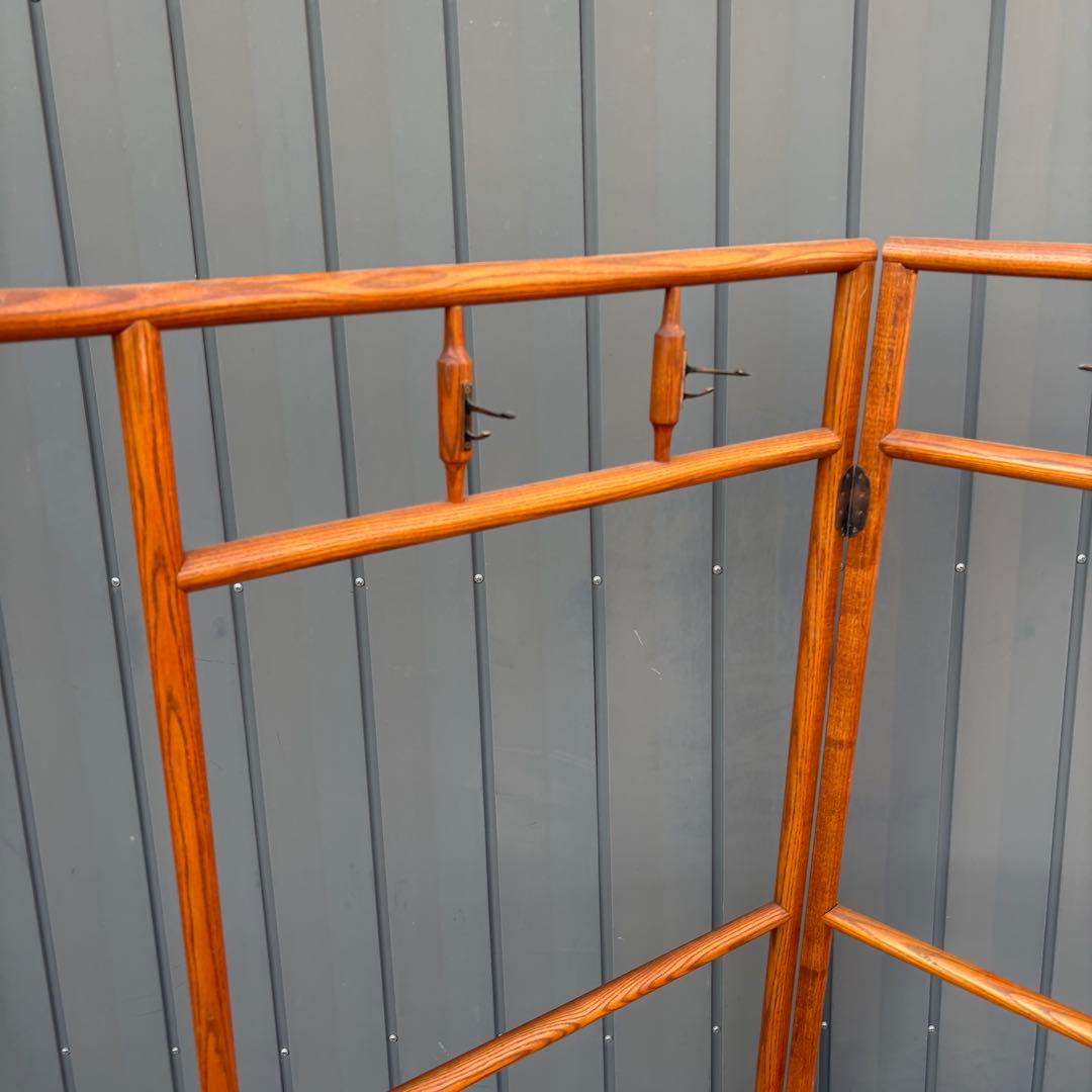 昭和レトロ 和風 古民具 漆塗り 衣桁 衣紋掛け 古道具 和家具 赤茶 着物掛け