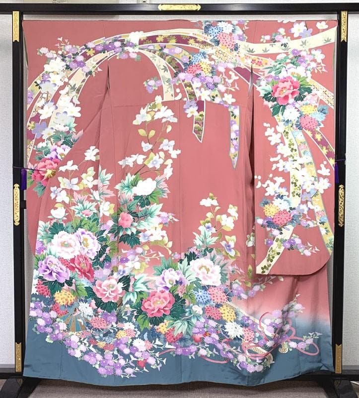 506z5〇小柄な方にも 作家物 真一 友禅 振袖 ピンク〇美品 成人式 結婚式