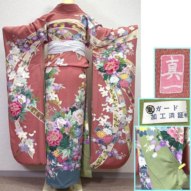 506z5〇小柄な方にも 作家物 真一 友禅 振袖 ピンク〇美品 成人式 結婚式