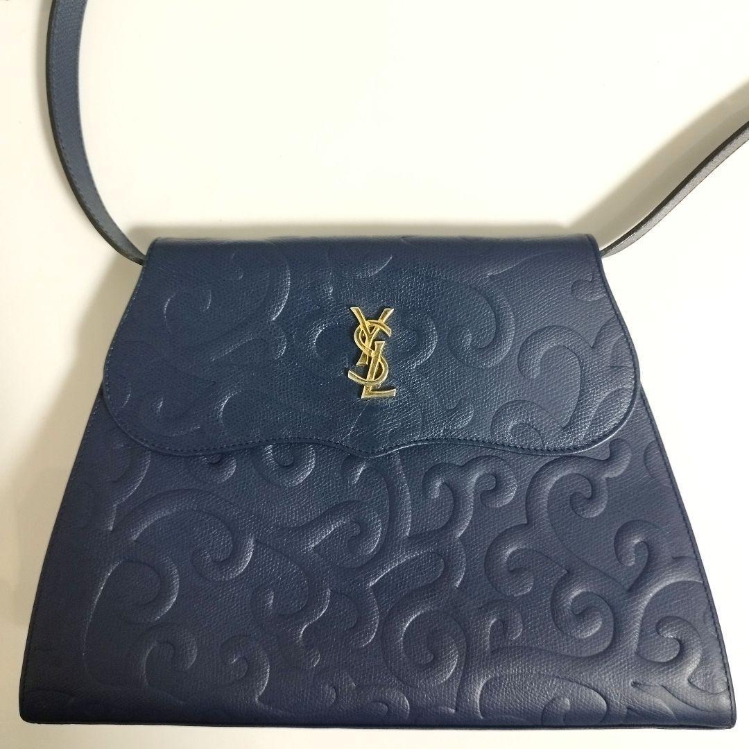 美品☆　イヴサンローラン　ショルダーバッグ　アラベスク　唐草模様　YSLロゴ