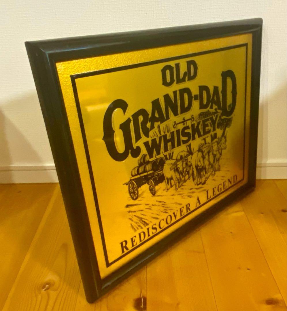 ビンテージ品！バーボン オールドグランダットのパブミラー！超レア！美品！