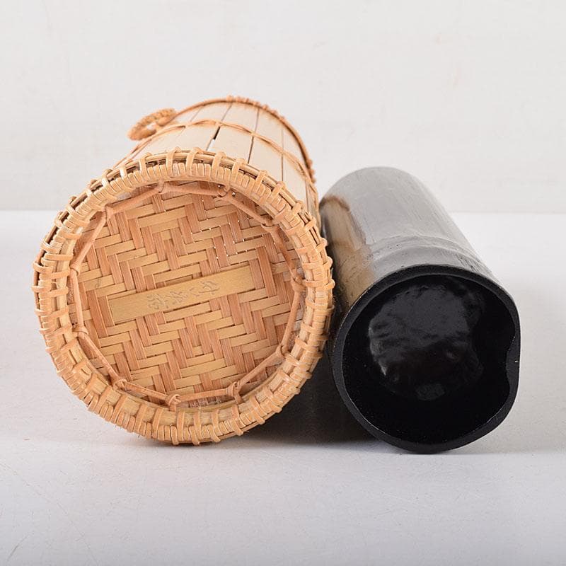 茶道具　平安　竹美斎造　円能斉好　経筒形籠花入　共布共箱　M　R8053