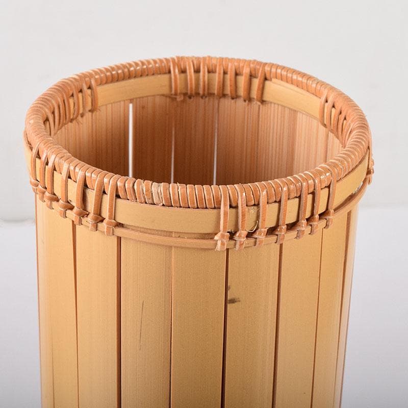 茶道具　平安　竹美斎造　円能斉好　経筒形籠花入　共布共箱　M　R8053