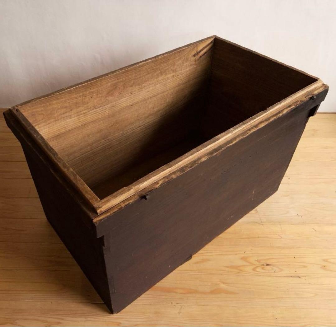 大型　無垢材　木箱　高さ約73㎝　店舗什器　ディスプレイ台　M066　古道具