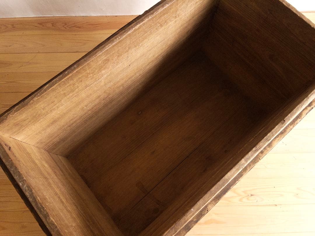 大型　無垢材　木箱　高さ約73㎝　店舗什器　ディスプレイ台　M066　古道具