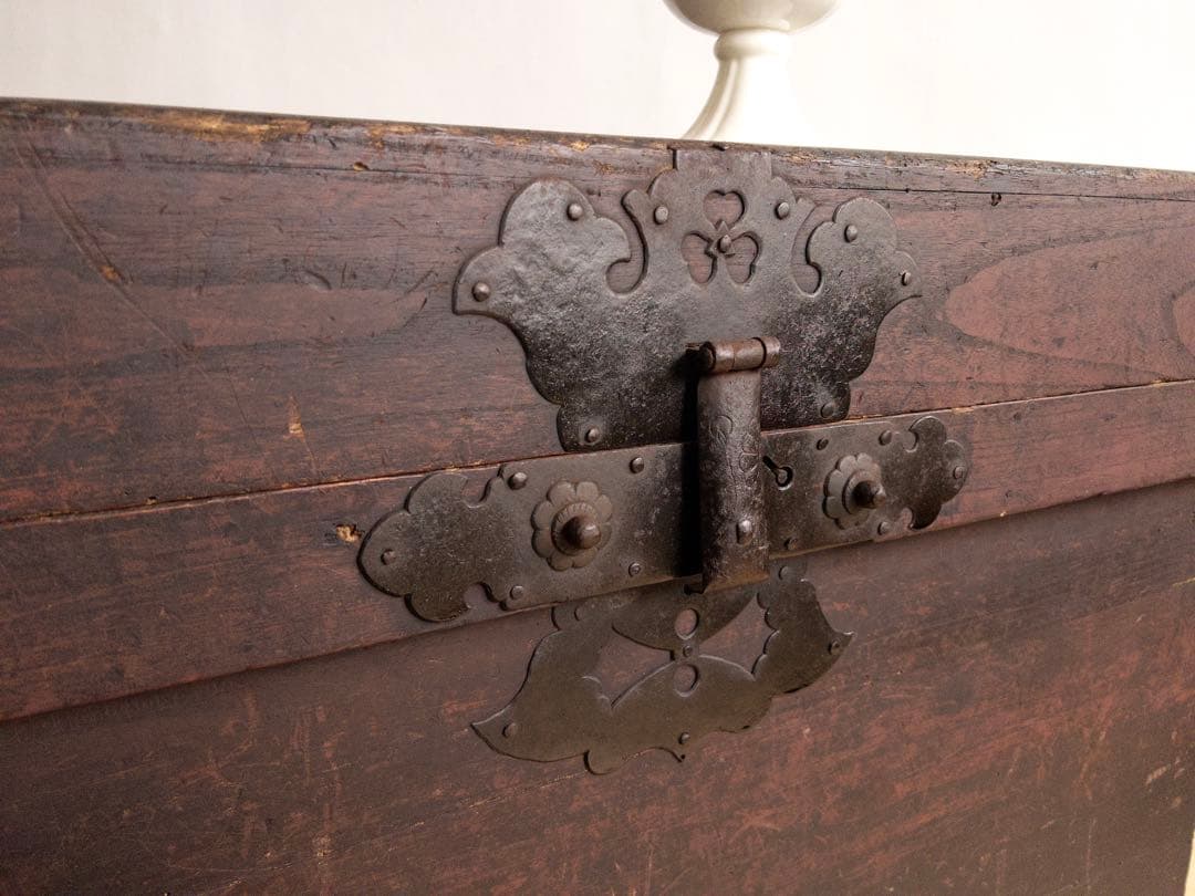 大型　無垢材　木箱　高さ約73㎝　店舗什器　ディスプレイ台　M066　古道具