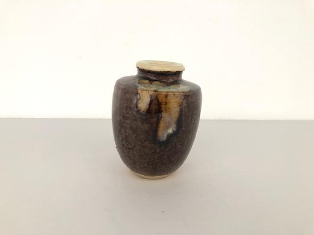 茶道具 松古窯 佐久間芳山 肩衝茶入 萬古 共箱 茶道