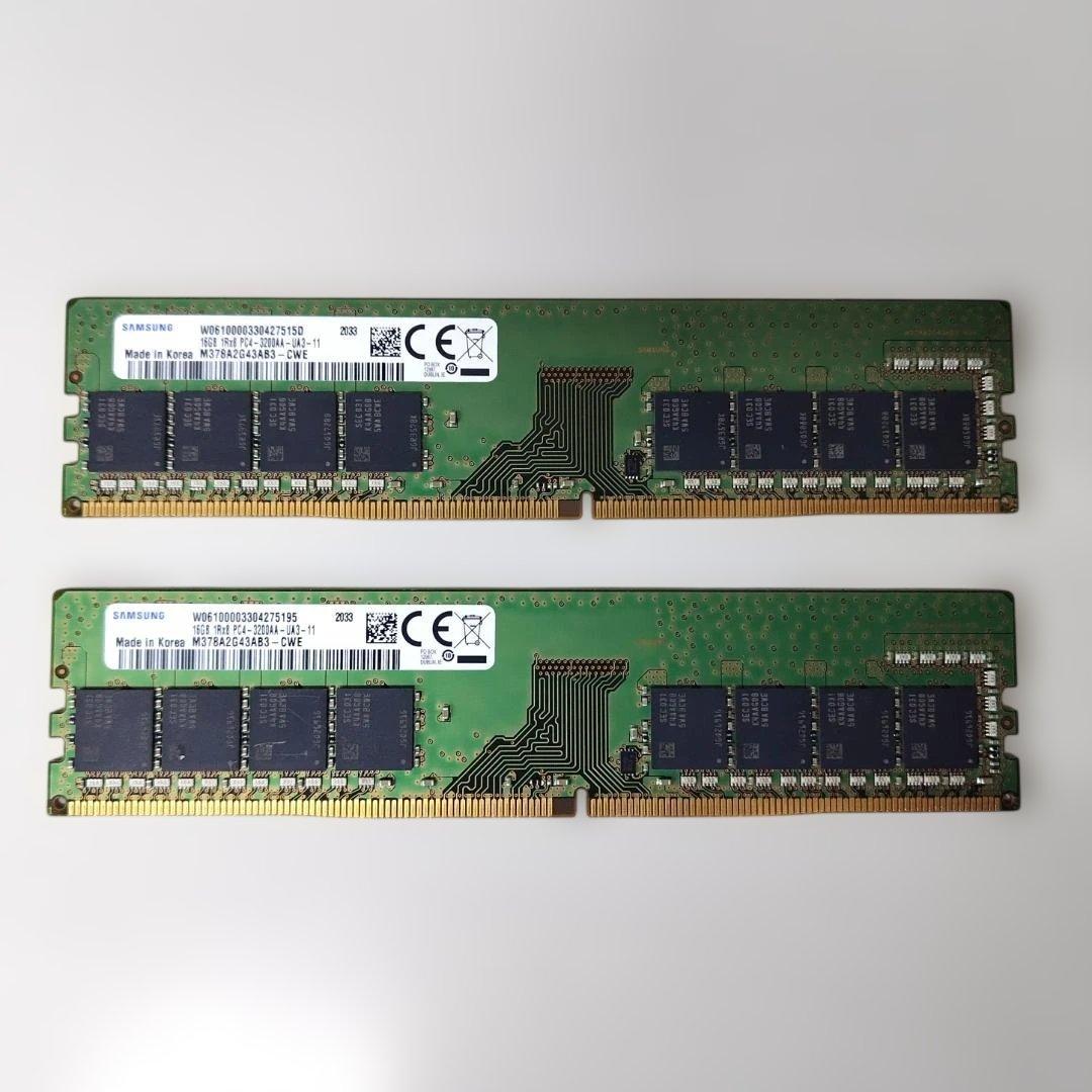 SAMSUNG DDR4 3200MHz 16GB×2枚 32Gb 動作確認済