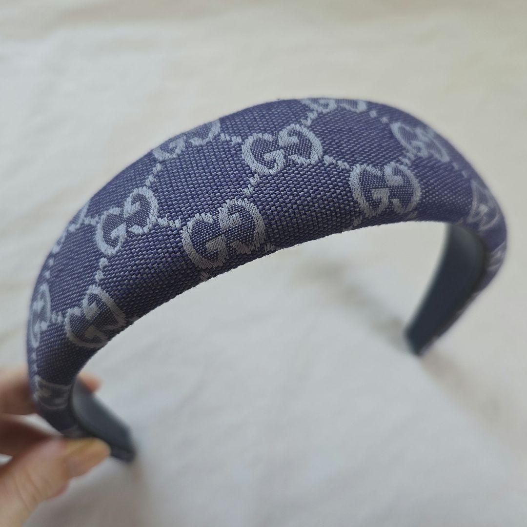 GUCCI カチューシャ ヘアバンド ブルー ネイビー 保存袋