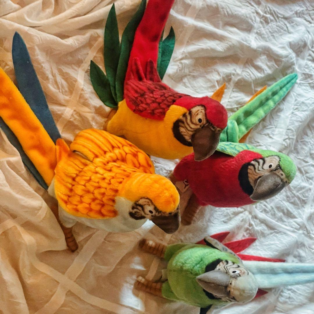 HANSA ハンサ オウム色違い4匹セット ぬいぐるみ