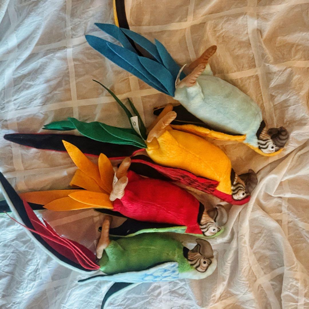 HANSA ハンサ オウム色違い4匹セット ぬいぐるみ