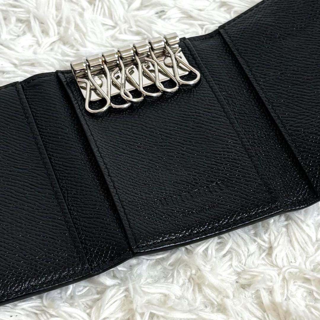 【極美品】 バーバリー キーケース TBロゴ サフィアーノレザー 6連 ブラック