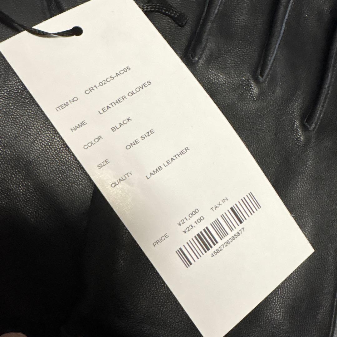 新品未使用　THE CRIMIE ブラックラムレザー手袋　 定価23,100円