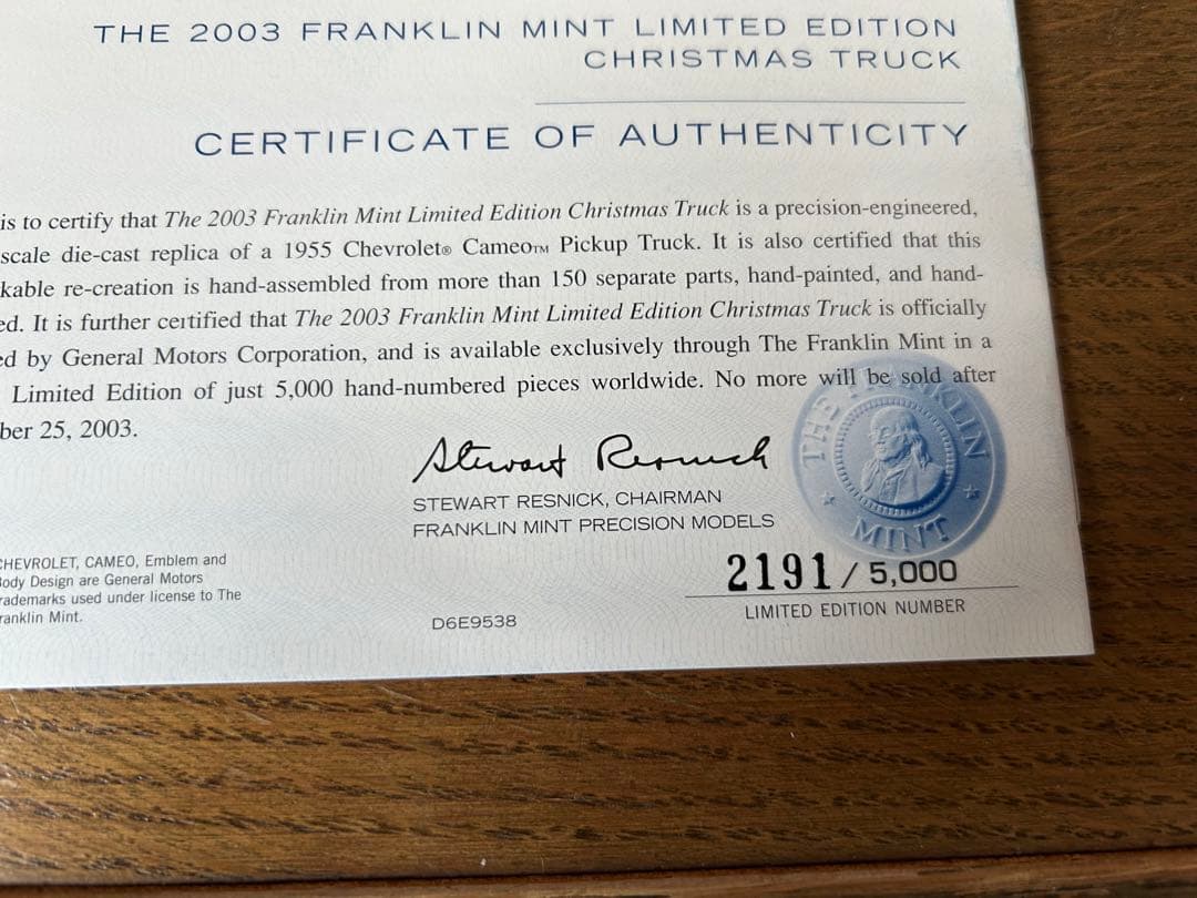 Franklin Mint 1/24 クリスマス トラック 2003限定モデル