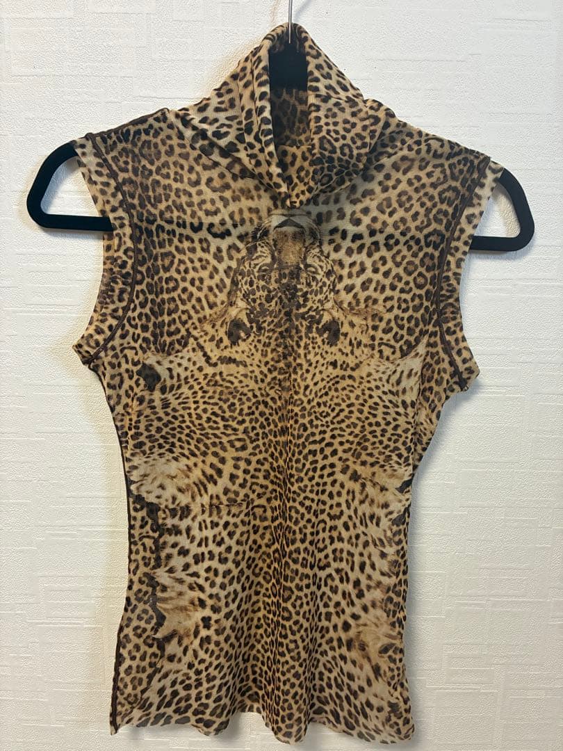 ゴルチエ　ハイネックタンクトップ　豹柄