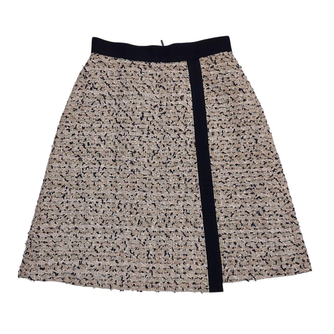 美品✨ FOXEY　 フォクシー ツイードラップスカート ベージュ　38 М