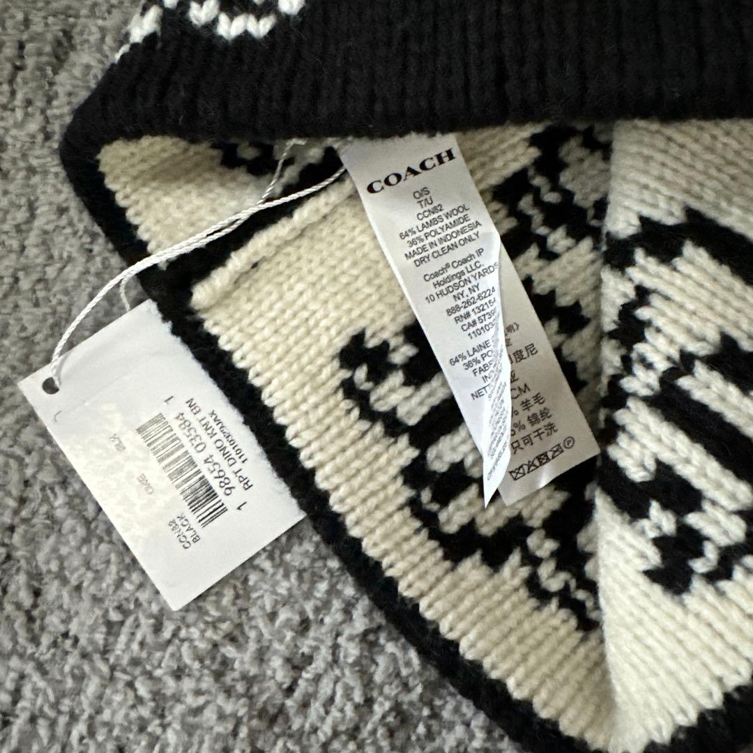 COACH 恐竜柄 ニット帽