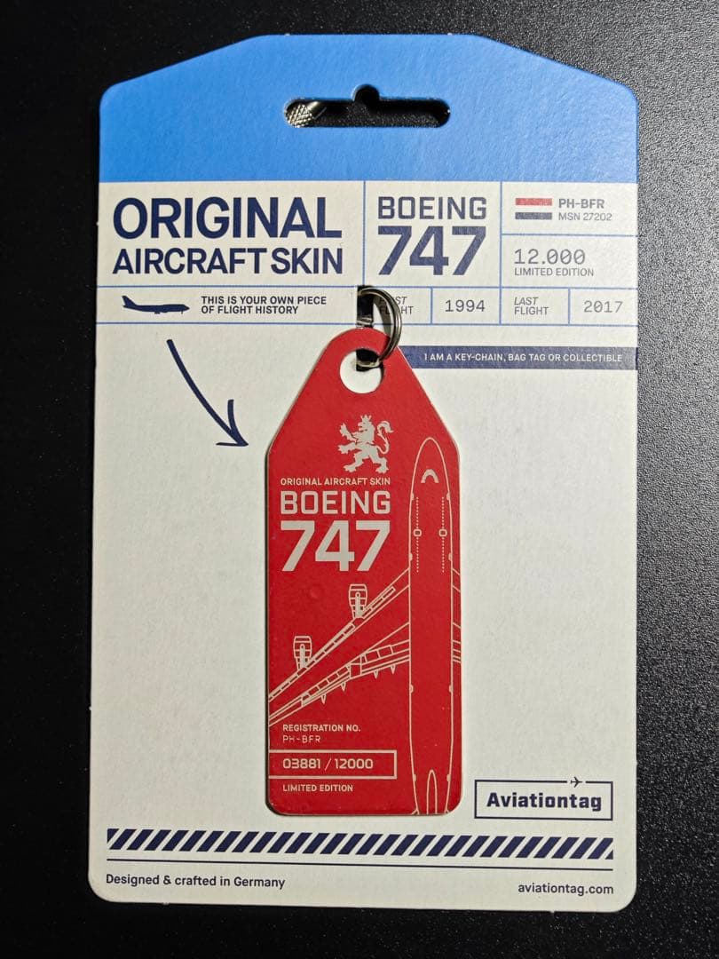 KL 国旗カット B747-400M KLMオランダ航空 Aviationtag