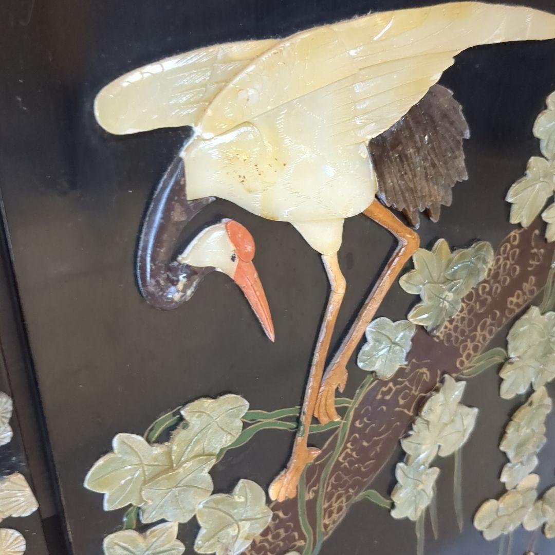 中国美術の螺鈿細工、 ４つ折り衝立