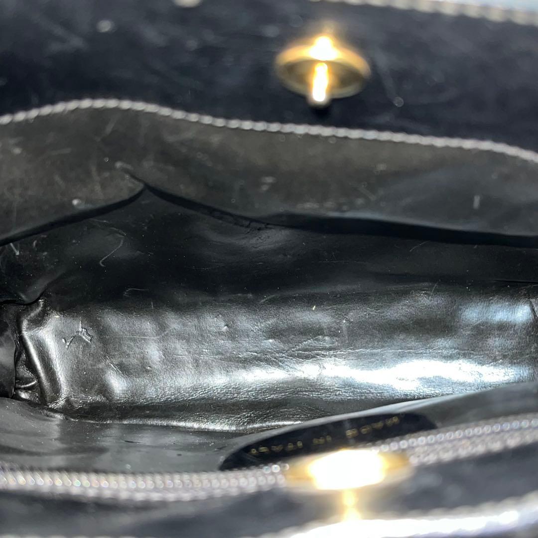 バレンシアガ　ハンドバッグ　オールレザー　BB ロゴ金具　イタリア製　黒