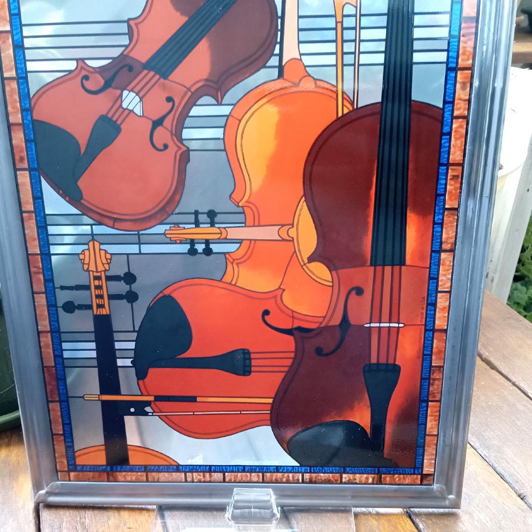 アメリカ ステンドグラス Violinヴァイオリン グラスマスターズ社アールデコ